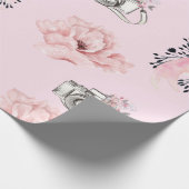 Floral waterverf Camera Chic Cadeaupapier (Hoek)