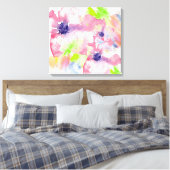 Floral-Waterverf Canvas Afdruk (Insitu (Slaapkamer))