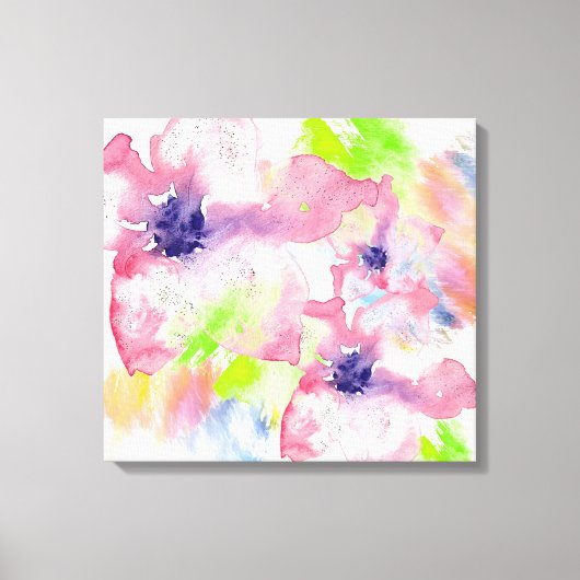 Floral-Waterverf Canvas Afdruk (Voorkant)