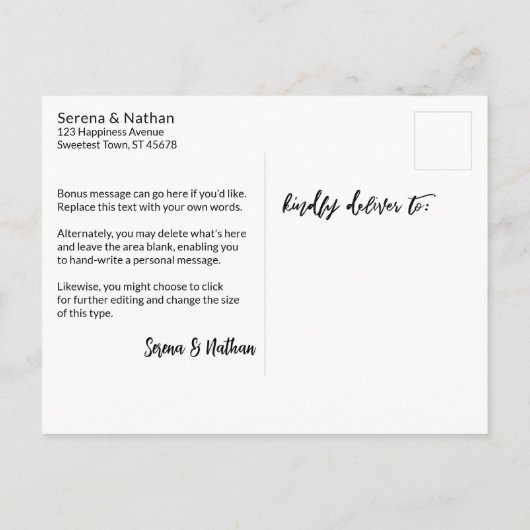 Floral Waterverf Casual Handschrift Save the Date Aankondigingskaart (Achterkant)