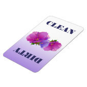 Floral Waterverf Clean of Dirty Dishwasmachine Magneet (Linkerzijde)