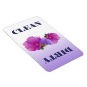 Floral Waterverf Clean of Dirty Dishwasmachine Magneet (Rechterzijde)
