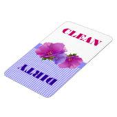 Floral Waterverf Clean of Dirty Dishwasmachine Magneet (Linkerzijde)