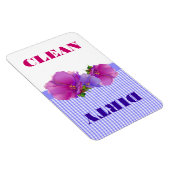 Floral Waterverf Clean of Dirty Dishwasmachine Magneet (Rechterzijde)