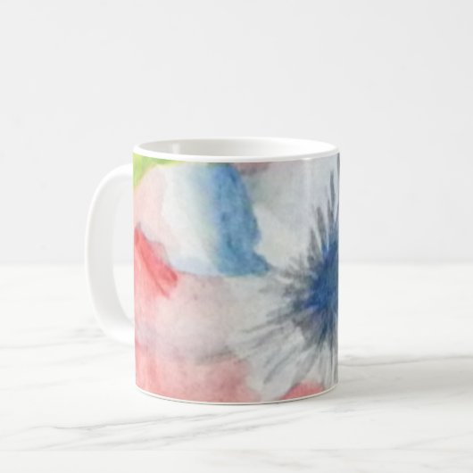 Floral Waterverf Coffee Tea Koffiemok (Voorkant links)