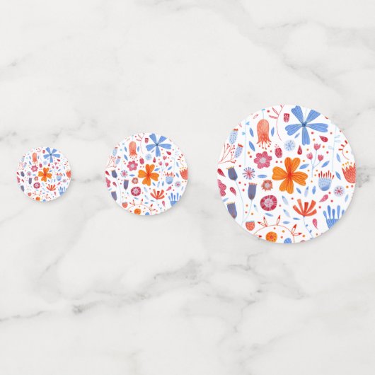 Floral-Waterverf Confetti (Achterkanten)