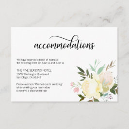 Floral Waterverf Cream Bruiloft Accommodatie Kaart