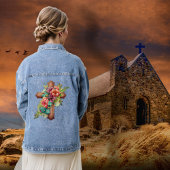 Floral Waterverf Cross Denim Jacket