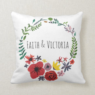Floral Waterverf Cushion  Kussen