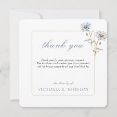 Floral Waterverf Daisy Uitvaartmonument Dank u Bedankkaart (Voorkant)