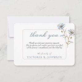 Floral Waterverf Daisy Uitvaartmonument Dank u Bedankkaart