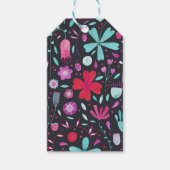 Floral Waterverf Dark Cadeaulabel (Voorkant)