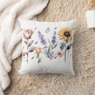 Floral Waterverf Design – Elegant en Artistic Gi Kussen