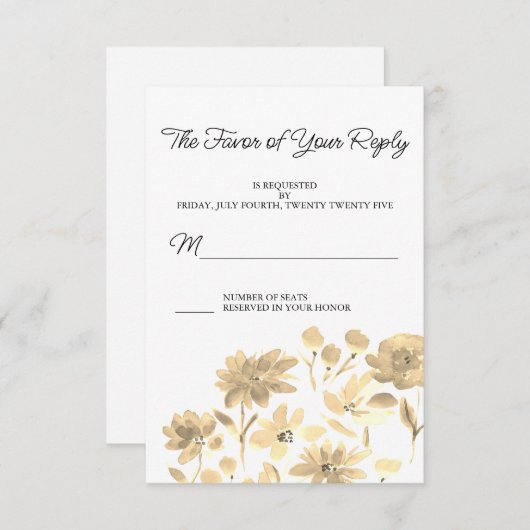  Floral Waterverf Design RSVP (Voorkant / Achterkant)