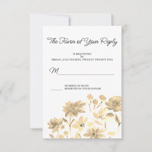 Floral Waterverf Design RSVP Kaartje (Voorkant)