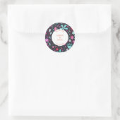 Floral Waterverf Donker sparen de Datum Ronde Sticker (Tas)