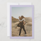 Floral waterverf dusty lavender foto bruiloft kaart (Achterkant)