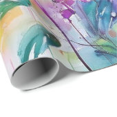 Floral Waterverf Elegance Cadeaupapier (Rol Hoek)