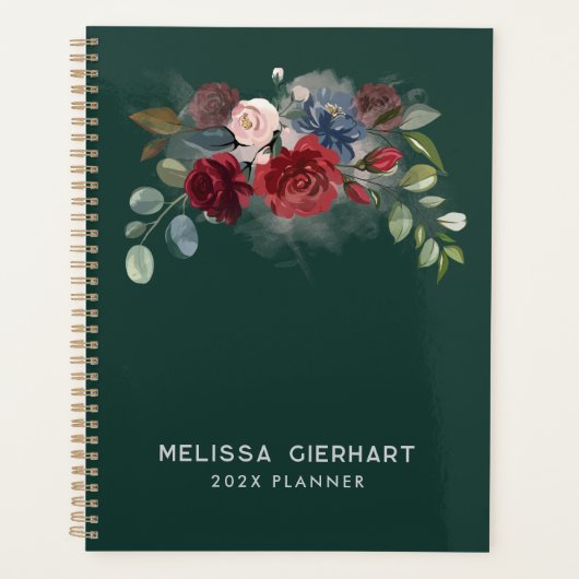 Floral Waterverf Elegant 2025 Gepersonaliseerd Planner (Voorkant)