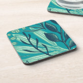 Floral  Waterverf Elegant Bier Onderzetter (Linkerzijde)