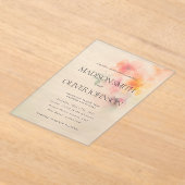 Floral Waterverf Elegant Clear Wedding Acryl Uitnodigingen (Laagn)