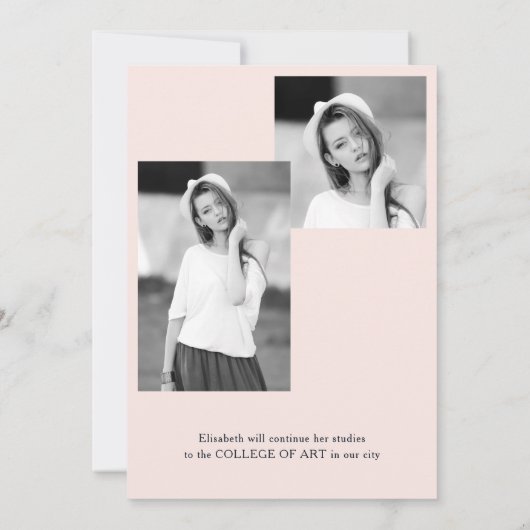 Floral waterverf elegant foto afstuderen aankondiging (Achterkant)