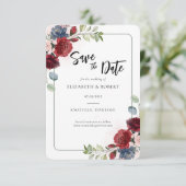 Floral Waterverf Elegant Modern Wedding Save The Date (Staand voorkant)