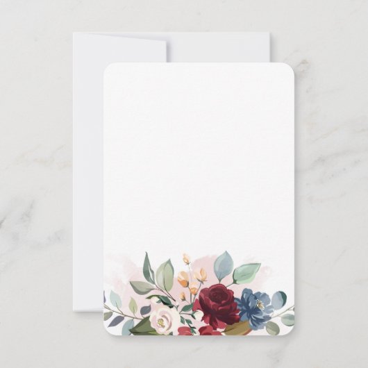 Floral Waterverf Elegant Modern Wedding Save The Date (Achterkant)