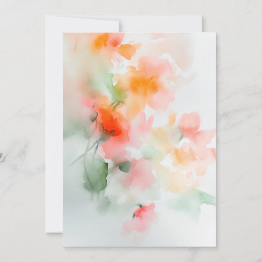 Floral Waterverf Elegant Romantisch Botanisch Save The Date (Achterkant)