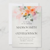Floral Waterverf Elegant Romantisch Custom Photo Save The Date (Voorkant)