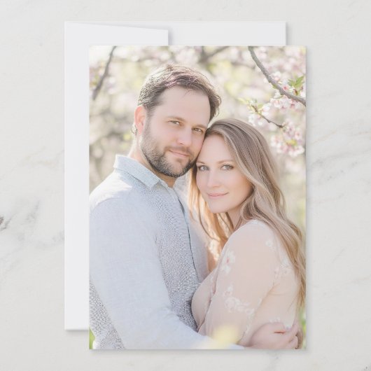 Floral Waterverf Elegant Romantisch Custom Photo Save The Date (Achterkant)