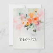 Floral Waterverf Elegant Romantisch Custom Wedding Bedankkaart (Voorkant)