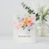 Floral Waterverf Elegant Romantisch Custom Wedding Bedankkaart (Staand voorkant)