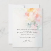 Floral Waterverf Elegant Romantisch Custom Wedding Bedankkaart (Achterkant)