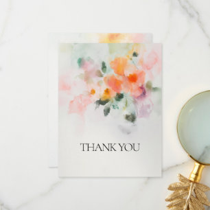 Floral Waterverf Elegant Romantisch Custom Wedding Bedankkaart