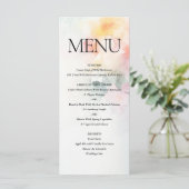 Floral Waterverf Elegant Romantisch Huwelijk Menu (Staand voorkant)