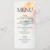 Floral Waterverf Elegant Romantisch Huwelijk Menu (Voorkant)