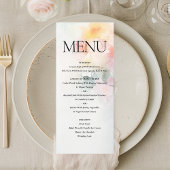 Floral Waterverf Elegant Romantisch Huwelijk Menu