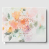 Floral Waterverf Elegant Romantisch Luxe Huwelijk Gastenboek (Voorkant)