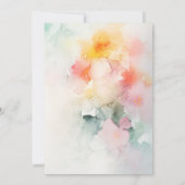 Floral Waterverf Elegant Romantisch Luxe Huwelijk Kaart (Achterkant)