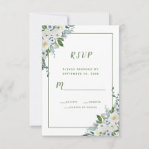 Floral Waterverf Elegant Wedding White Green