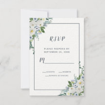 Floral Waterverf Elegant Wedding White Grey