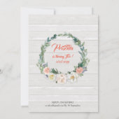 Floral waterverf Elephant Invitation, Baby 2de Kaart (Achterkant)