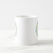 Floral Waterverf Eucalyptus Wreath MonogramMug Koffiemok (Center)