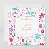 Floral Waterverf Evening Wedding Kaart (Achterkant)