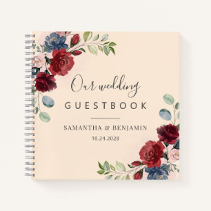 Floral Waterverf Fall Wedding Guest Book Notitieboek
