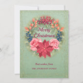 Floral waterverf faux glitter elegant aankondiging (Voorkant)