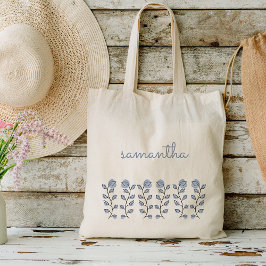 Floral Waterverf Favor Gifts (blauw) Tote Bag
