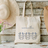 Floral Waterverf Favor Gifts (blauw) Tote Bag