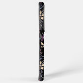 Floral Waterverf Floral over zwart Samsung Galaxy Hoesje (Rechterkant)